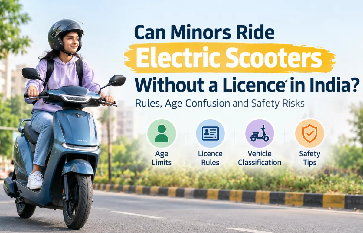 Can Minors Ride Electric Scooters Without a Licence in India? Rules, Age Confusion and Safety Risks Featured Image